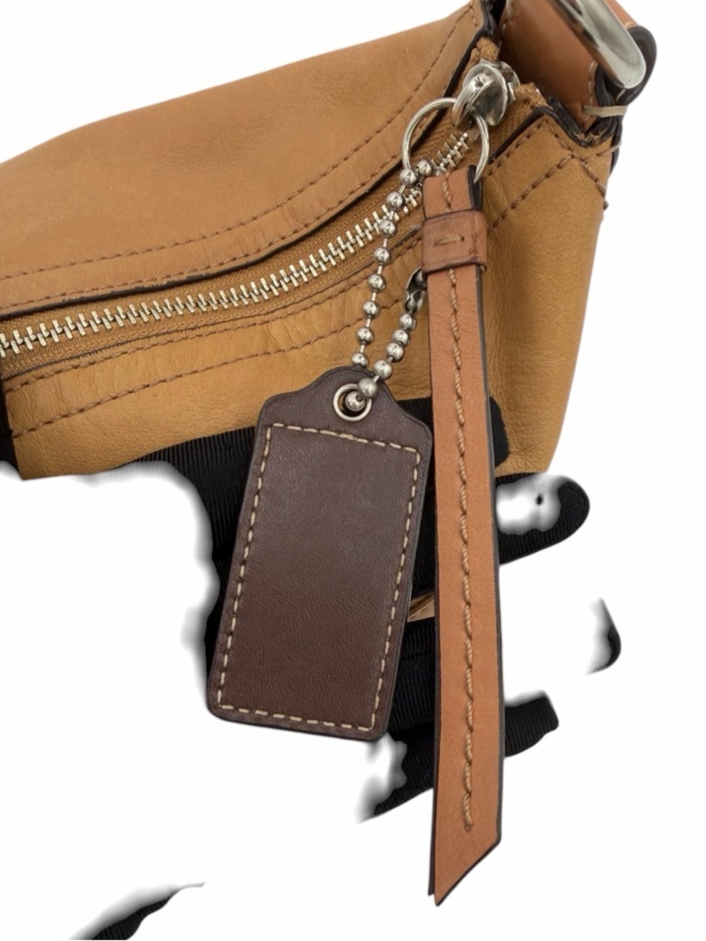 Coach Soho Leather Hobo Bag F13107 Brown Cognac Zip Top Shoulder Y2K - Picture 3 of 15